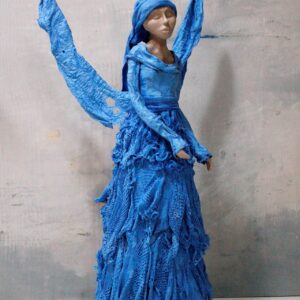 Niebieska Rzeźba Kobieta-Anioł