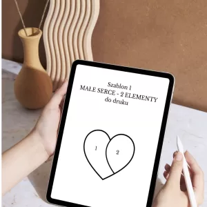 Szablon witrażu PDF – Proste serce 2 elementy