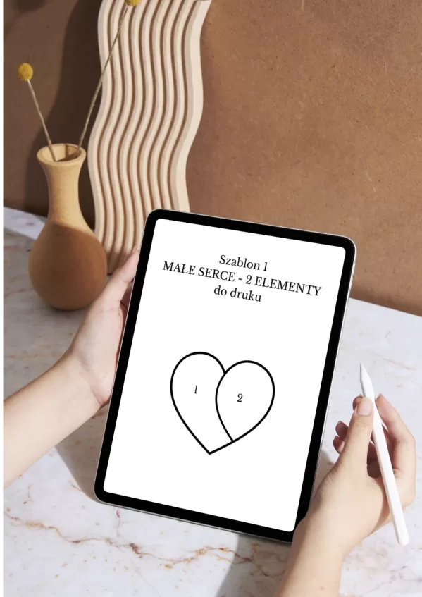 Szablon witrażu PDF – Proste serce 2 elementy