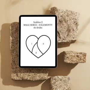 Szablon witrażu PDF – Proste serce 3 elementy